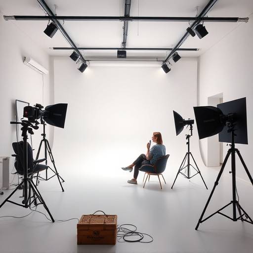 Interiør af et af Stjerne Interview Studios' professionelle studier